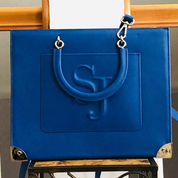Handbags - Sassy Jones 	Pamela Medium Signature Embossed Handbag - Blue